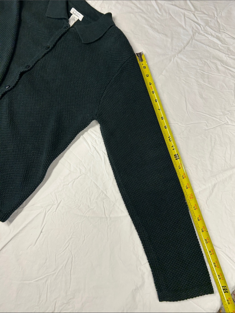 Christopher & Banks Green Collared Button Front Cardigan Sweater Medium M Cotton - Picture 7 of 8